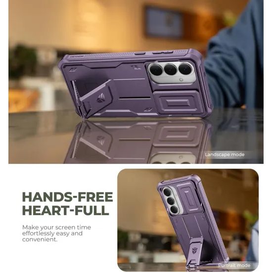 Dexnor 360 Kickstand Camprotector θήκη Samsung Galaxy S26 Plus, μωβ