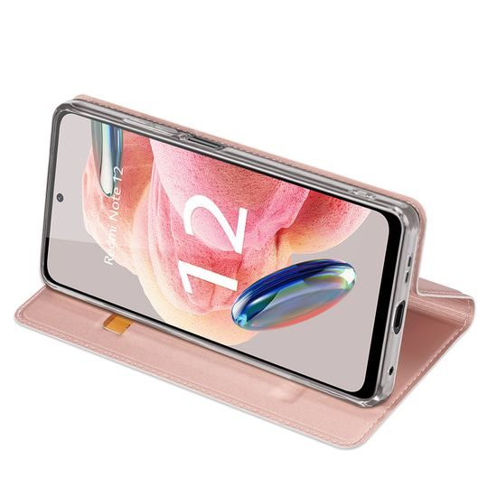Dux Ducis Skin Pro, knížkové pouzdro, Xiaomi Redmi Note 12, růžové