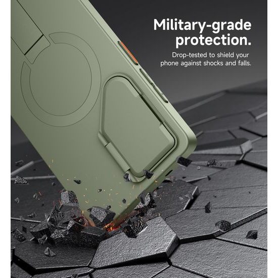 Suritch MagSafe Kickstand Camprotector obal Samsung Galaxy S25 Ultra, zelený