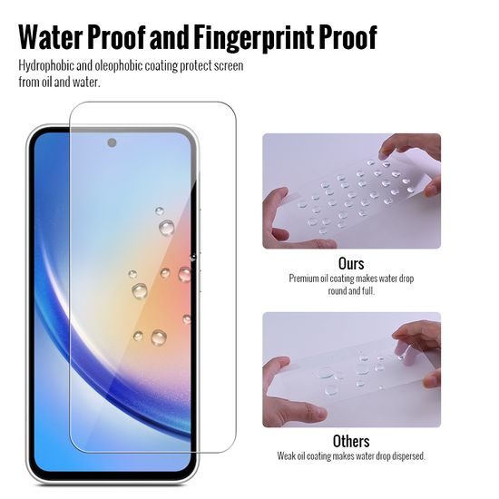 JP Long Pack Tvrdených skiel, 3 sklá na telefón, Samsung Galaxy A35 / A55