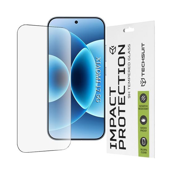 Techsuit 111D Σκληρυμένο γυαλί, Xiaomi 17, μαύρο