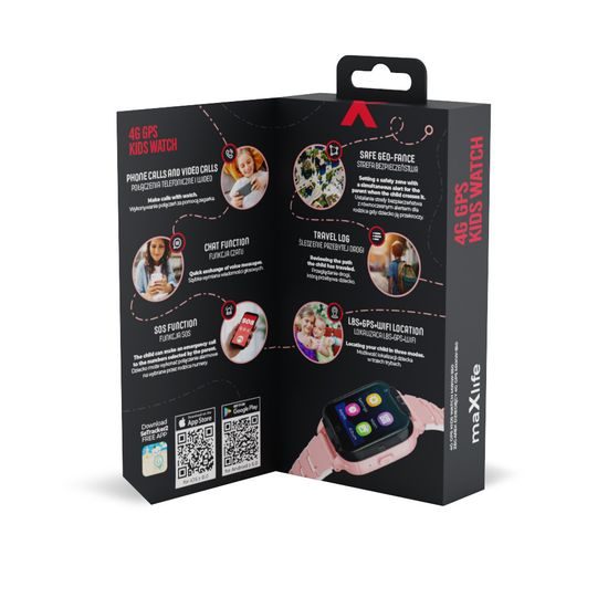 Maxlife MXKW-350 έξυπνο ρολόι για παιδιά, 4G, GPS, WiFi, ροζ
