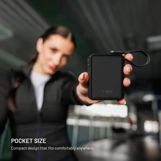 FIXED Zen 10 Loop powerbank LCD kijelzővel, 10 000 mAh, 30W, fekete