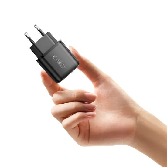 Tech-Protect NCA45W-GAN 2-θυρών δικτυακός φορτιστής PD45W / QC 3.0, μαύρος