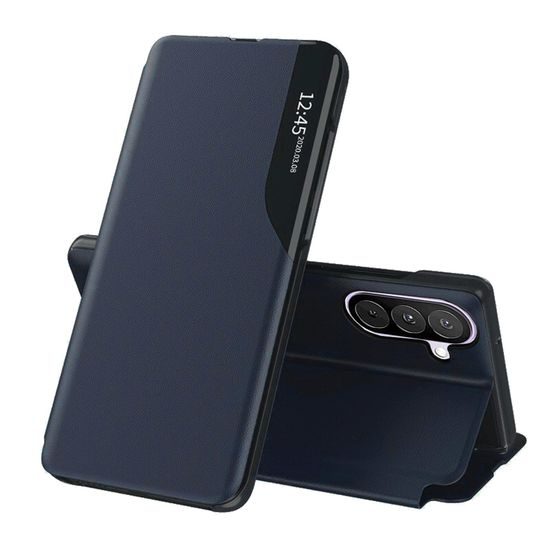 Eco Leather View Case Schutzhülle für Samsung Galaxy A27 5G - Kunstleder Flip Case mit Standfunktion - Blau