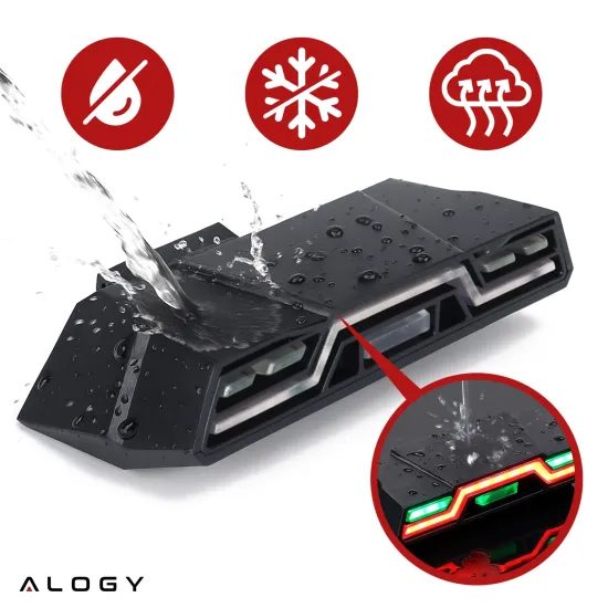Alogy TrailFlash R6 Wasserdichtes Fahrrad Rücklicht - 6 Leuchtmodi - 46 LED Dioden - 2000 mAh Akku