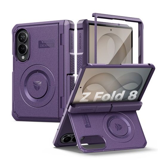 Samsung Galaxy Z Fold 8 vāciņš – Dexnor aizsargvāciņš ar MagSafe – violets