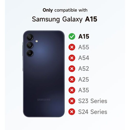 Suritch 360 Kickstand Camprotector etui za Samsung Galaxy A15, vijoličen