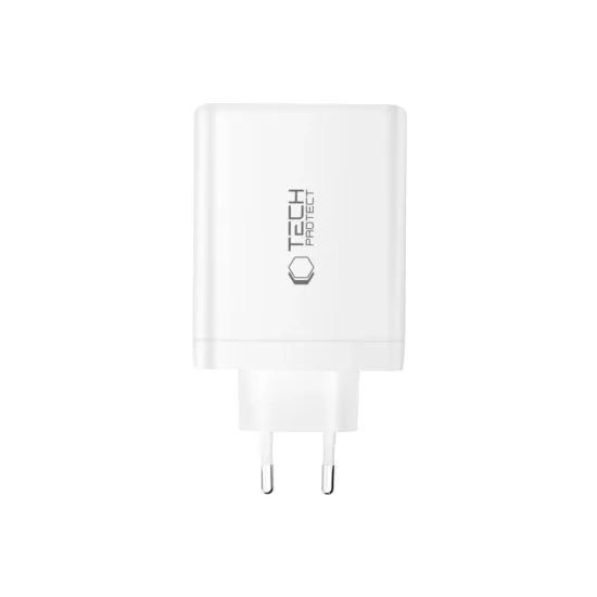 Tech-Protect NC140W-GAN φορτιστής 4 θυρών PD 140W / QC3.0, λευκός