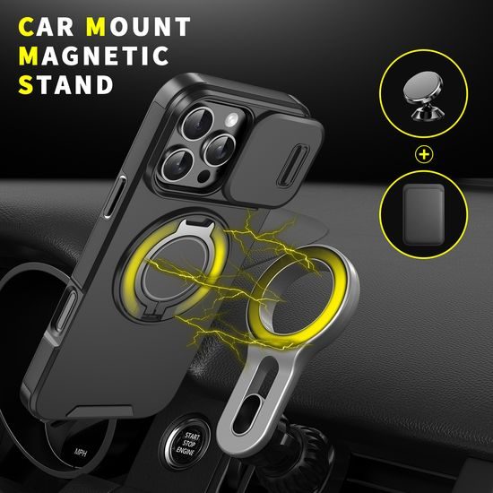 Camslide Stand obal, iPhone 16 Pro Max, oranžový