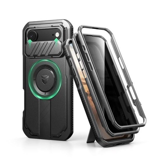 Dexnor Privacy MagSafe állvánnyal és kameravédelemmel tok iPhone Air, fekete