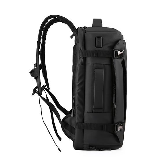 JP Rucksack B08 - 50x30x20 cm - Alltagsrucksack mit verstellbaren Schultergurten - Schwarz