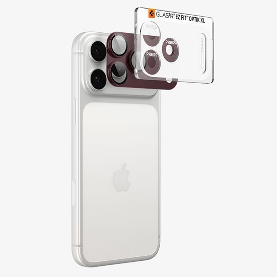 Spigen Optik.TR Ez Fit Pro XL (AGL12036), ochrana fotoaparátu, iPhone 18 Pro, červená