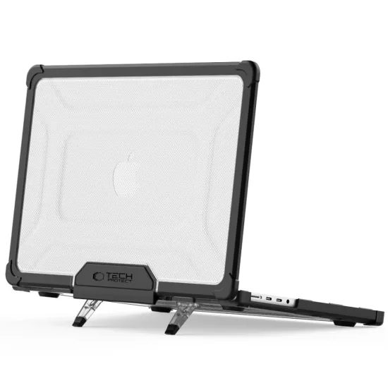 Tech-Protect SmartShell Pro θήκη MacBook Pro 14 2021–2025, μαύρη / διάφανη