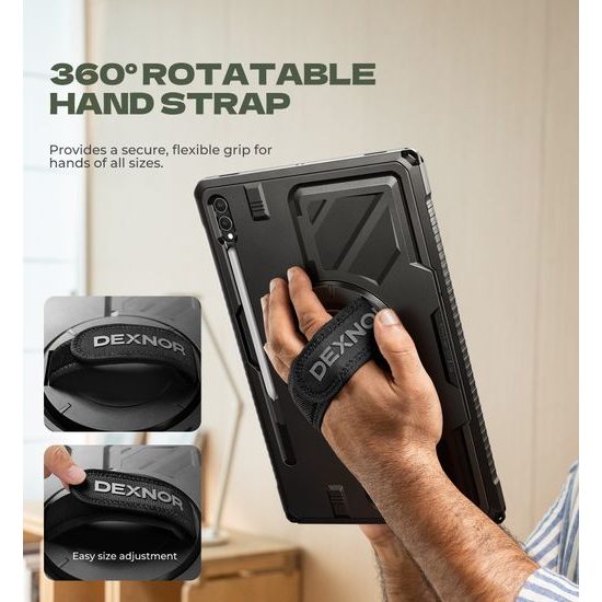 Dexnor 360 Rotirajuća maska, Samsung Galaxy Tab S8 Ultra / S9 Ultra / S10 Ultra, crna