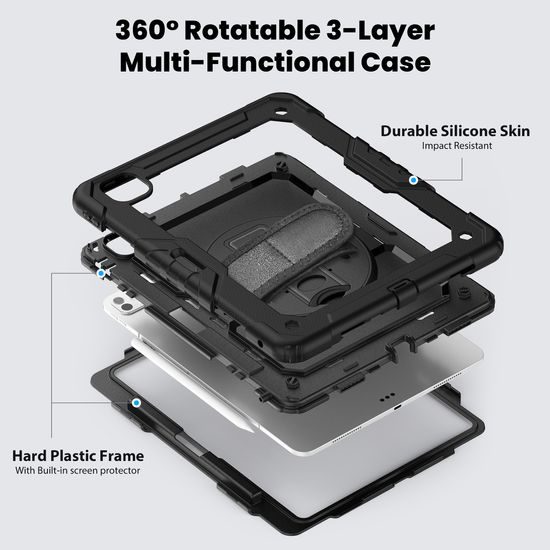 JP Solid360 Θήκη Tablet, iPad Pro 13 2024 / 2025, Μαύρη