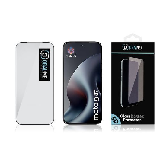 Motorola G87 apsauginis stiklas – OBAL:ME 5D grūdintas stiklas – juoda