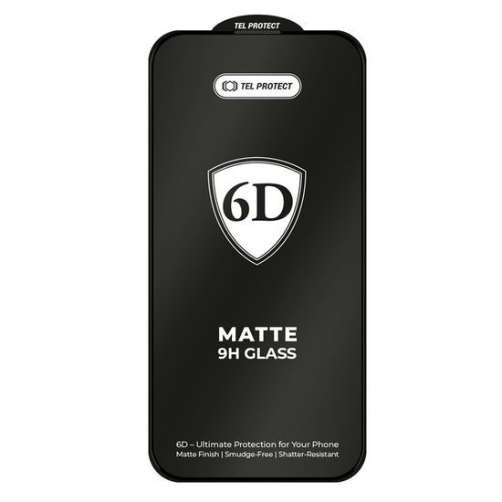 Tel Protect 6D Matno zaščitno kaljeno steklo, iPhone 18 Pro Max, črno