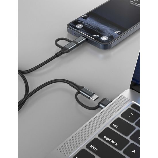 Swissten Datenkabel 4in1, 3A, 1,5 m, schwarz