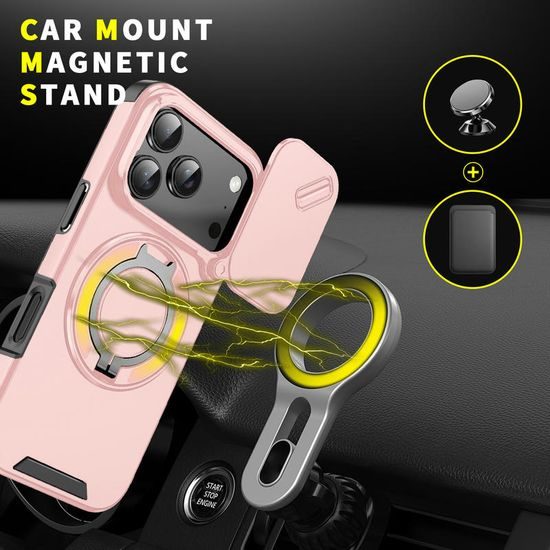 Camslide Stand etui, iPhone 18 Pro, rožnat