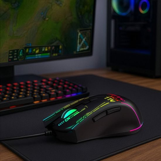 Wozinsky WMGK-7200 Ενσύρματο οπτικό gaming ποντίκι 7200 DPI, μαύρο