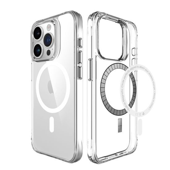 JP MagFit MagSafe etui z certyfikatem 3M SGS, iPhone 15 Pro Max, przezroczysty
