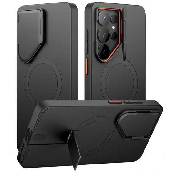 Suritch MagSafe Kickstand Camprotector tok Samsung Galaxy S26 Ultra, fekete