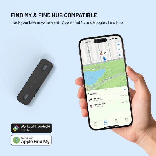 Localizzatore intelligente FIXED Tag Bikee con supporto Find My e Find Hub, nero