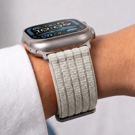 Tech-Protect Nylon Sport remienok, Apple Watch 8 / 9 / 10 / 11 / SE / Ultra (44 / 45 / 46 / 49 mm), starlight