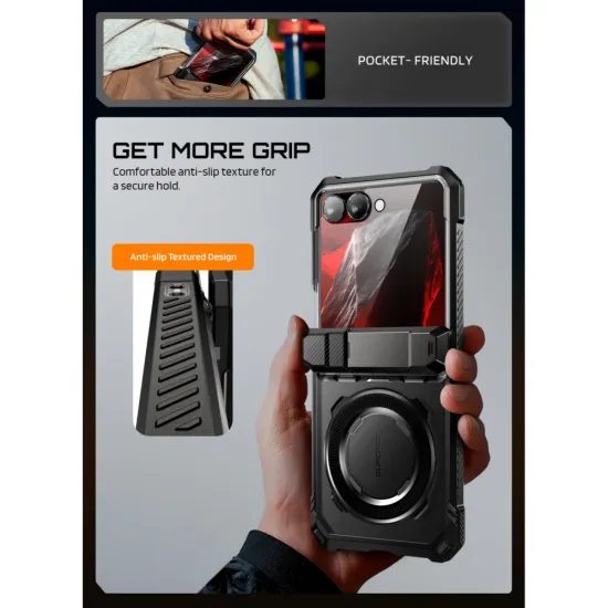 Supcase UB Grip Mag MagSafe, Samsung Galaxy Z Flip 8, černý