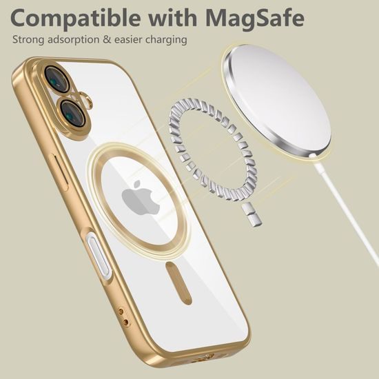 Tech-Protect MagFlex MagSafe iPhone 16e, sijoč zlat