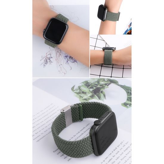 Strap Fabric szíj Apple Watch 6 / 5 / 4 / 3 / 2 (44 mm / 42 mm) zöld