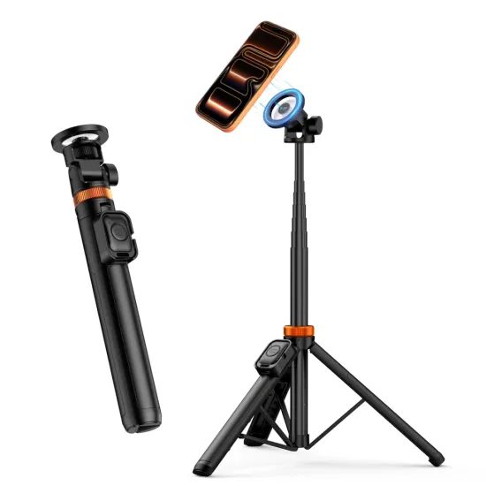 Tech-Protect L03S MagSafe Bluetooth Selfie Stick mit Stativ - Teleskopstange mit Fernbedienung - Schwarz