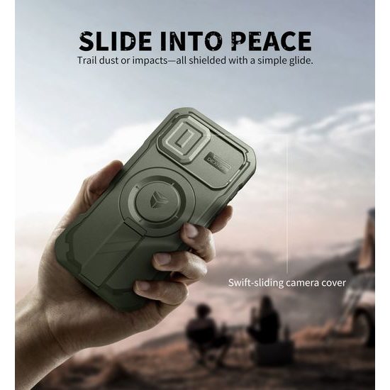 Dexnor MagSafe 360 Kickstand Camprotector θήκη iPhone 17, πράσινη