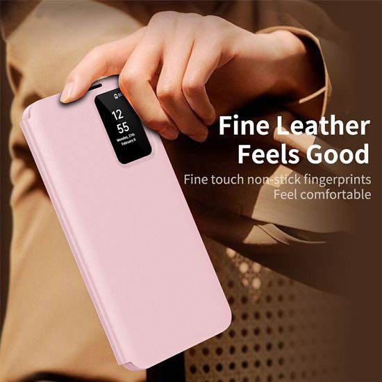 Techsuit SmartView Schutzhülle für Samsung Galaxy S26 Ultra - Flip Case mit Smart View Fenster - Rosa