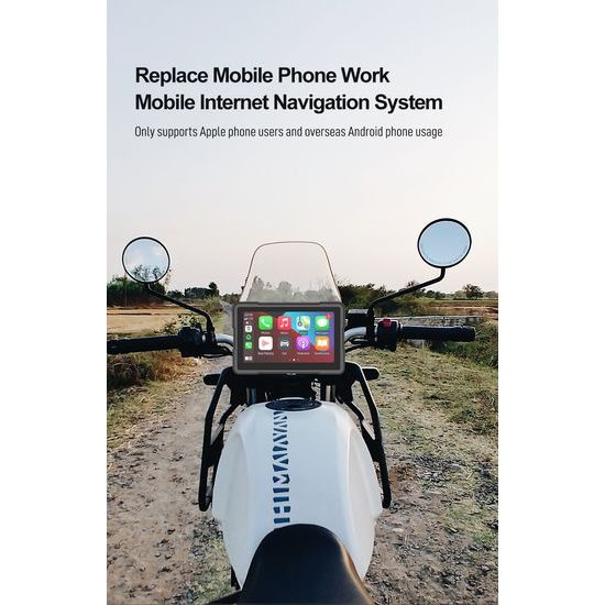 7" Motociklistički zaslon s bežičnim CarPlay i Android Auto, s GPS-om, TPMS-om i dvije kamere (1080P)