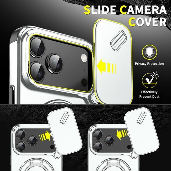 Camslide Stand etui, iPhone 17 Pro Max, srebrn