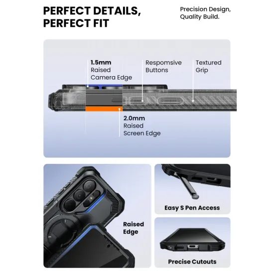 Supcase iBlason ArmorBox Clip Mag Hoesje - MagSafe geschikt - met Kickstand & Belt Clip - voor Samsung Galaxy S26 Ultra - Zwart