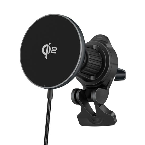 MagSafe Qi2 Kfz-Lüftungshalterung mit drahtlosem Ladegerät, 15W, Aluminium, schwarz