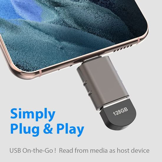 Techsuit Premium OTG προσαρμογέας SlateVolt (A10) USB - USB-C, γκρι