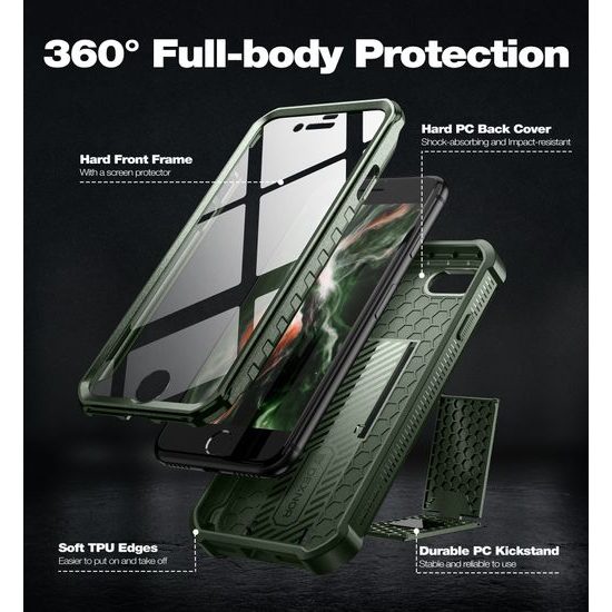 Dexnor 360 Kickstand Θήκη iPhone 7 / 8 / SE 2020 / 2022, πράσινη