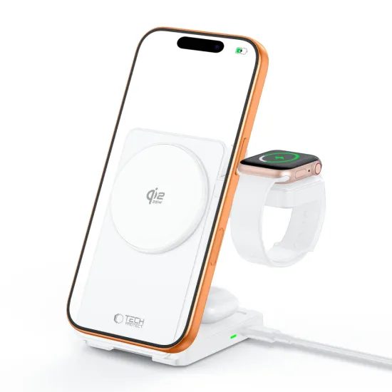 Tech-Protect A56 3v1 MagSafe bezdrôtová nabíjačka, 25 W, Qi2.2, biela