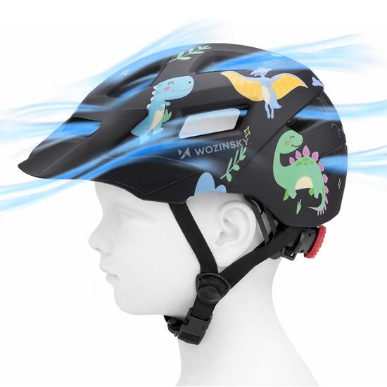 Casco da ciclismo per bambini Wozinsky con visiera rimovibile XS, nero