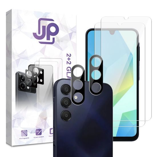 JP Combo pack, Sada 2 tvrzených skel a 2 sklíček na fotoaparát, Samsung Galaxy A16