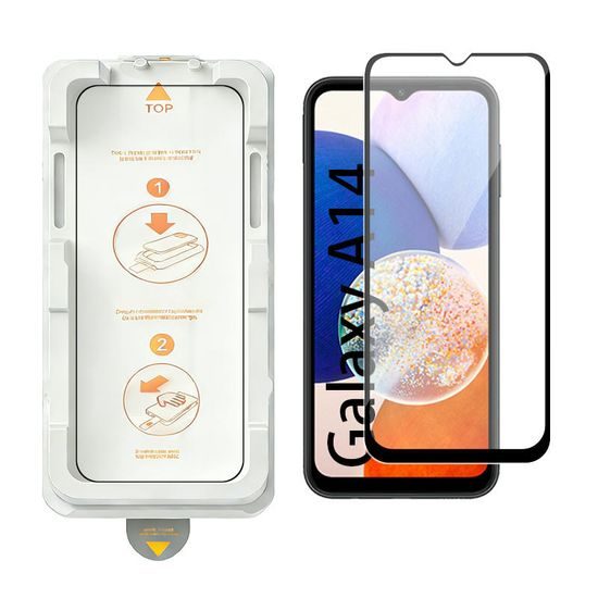 Wency Magic Box 5D Σκληρυμένο Γυαλί με Εύκολη Εφαρμογή, Samsung Galaxy A14, Μαύρο