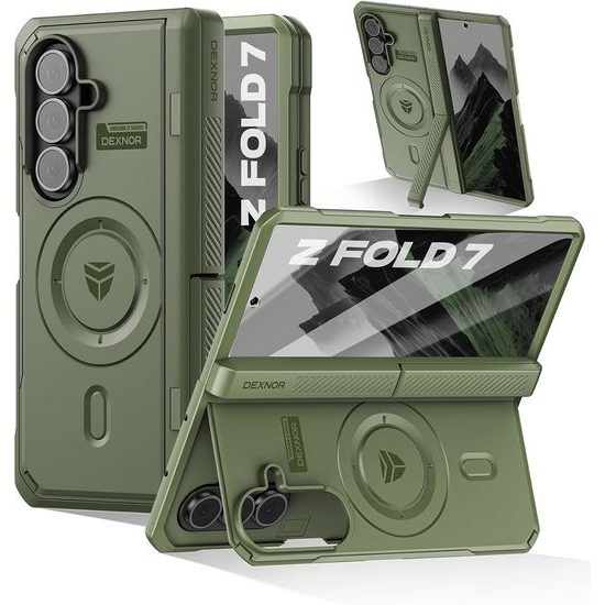 Θήκη Dexnor MagSafe Kickstand για Samsung Galaxy Z Fold 7, πράσινη