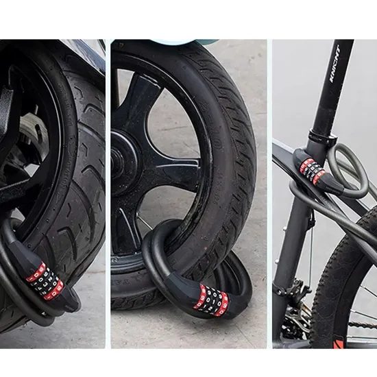 Rockbros RKS507-1BK Zámok na bicykel, 1,8 m, čierny
