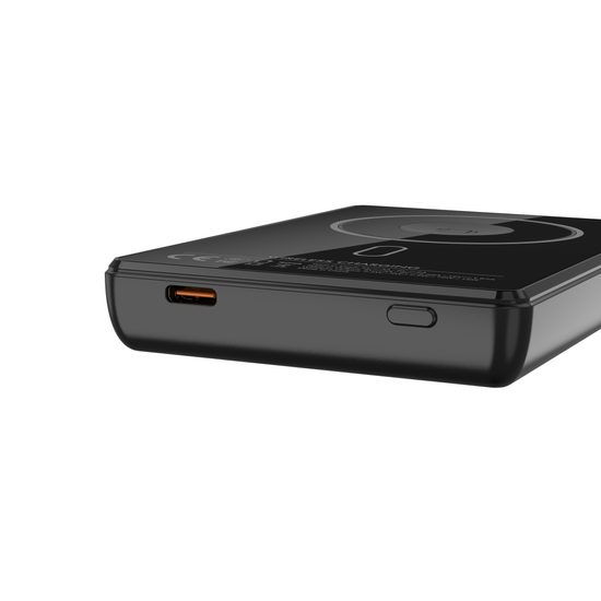 UltraThin MagSafe 15W Ασύρματο Power Bank 10000 mAh με φόρτιση Apple Watch και περιστρεφόμενη βάση 360°, μαύρο