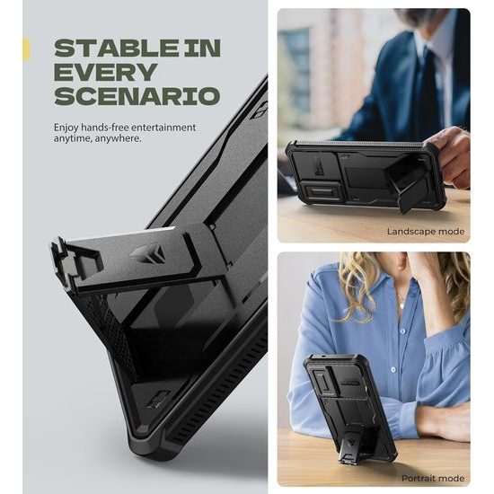 Dexnor 360 Kickstand Camprotector obal Samsung Galaxy S25 Edge, černý