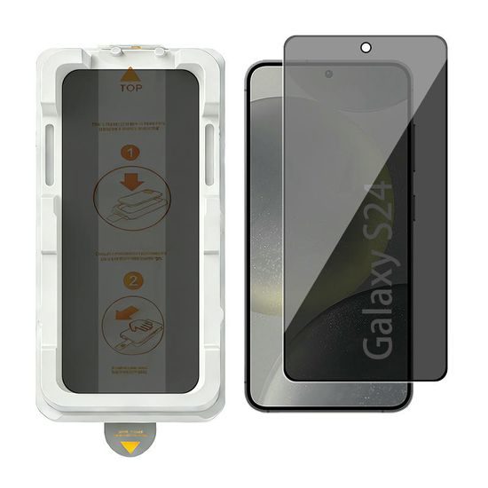 Wency Magic Box Privacy 5D Σκληρυμένο Γυαλί με Εύκολη Εφαρμογή, Samsung Galaxy S24, Μαύρο